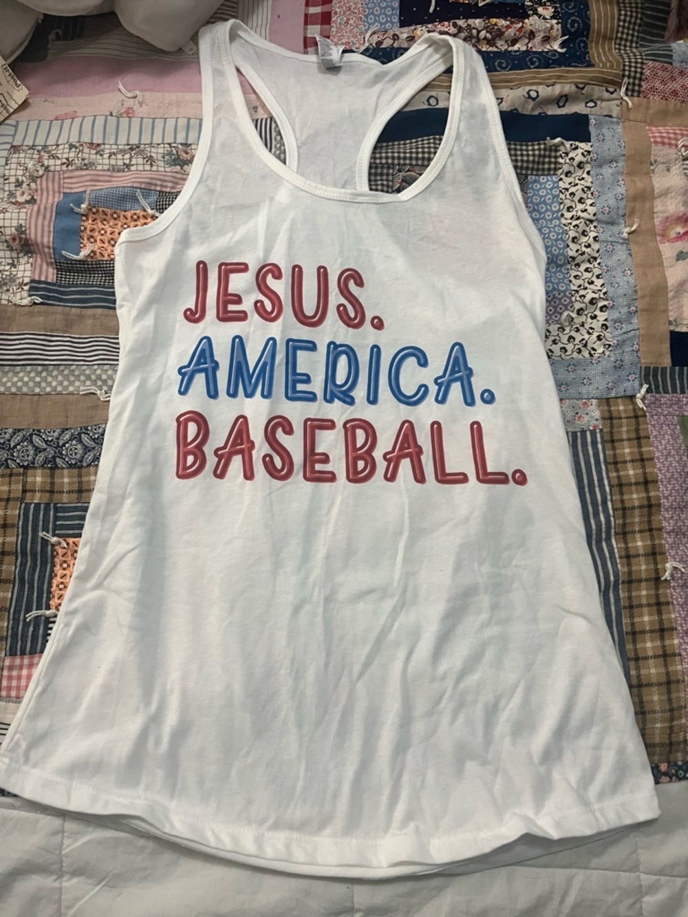 “Baseball Mom”  America Jesus Tank top - Medium racerback - NEW
